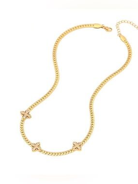 Gold Floral Accent Necklace N1501